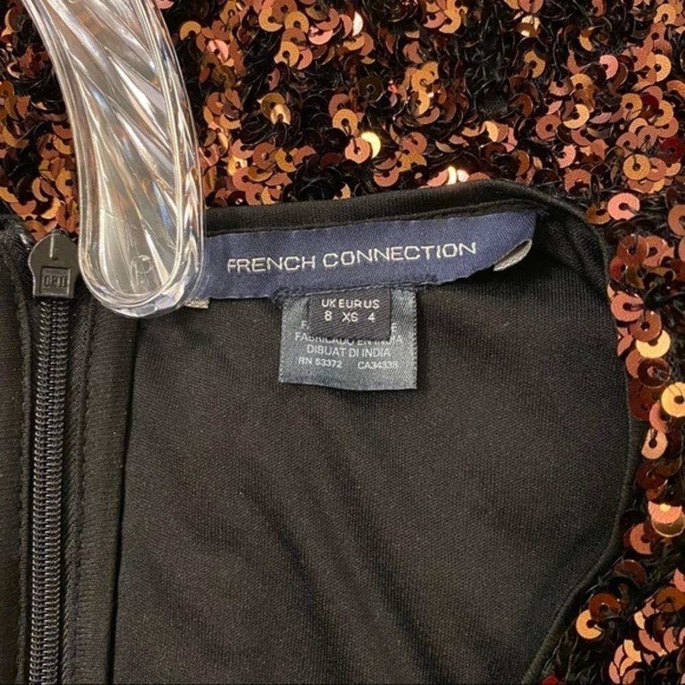 French Connection EEKA CLUSTER Sequin Mini DRESS in Bitter Chocolate Mul… - Picture 11 of 13